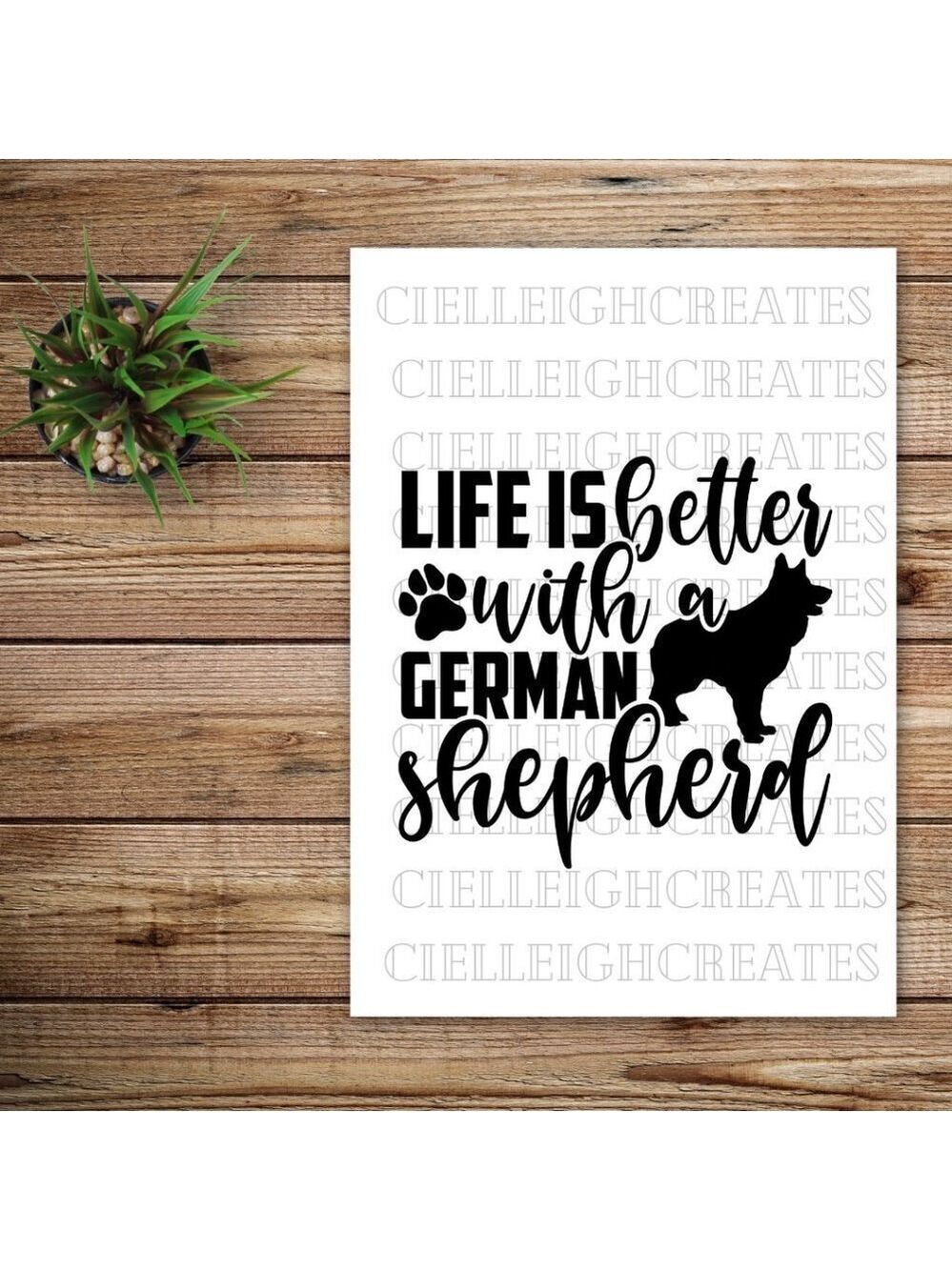 *2 for $20* Life is Better with  German Shepherd vinyl decal Sticker Handcrafted